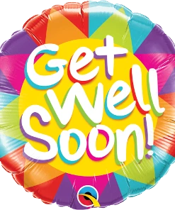 Funtastic Balloon Creations Single Foils Get Well Soon Colorful Triangles