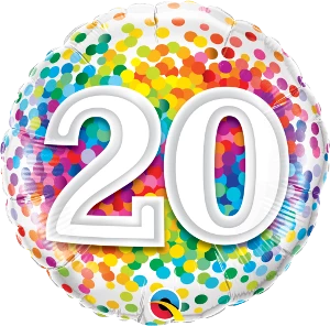 Funtastic Balloon Creations 30 Rainbow Confetti (comes In Ages 18,20,21,30,40,50,60,70,80,90,100) Single Foils 14 Funtastic Balloon Creations 30 Rainbow Confetti (comes In Ages 18,20,21,30,40,50,60,70,80,90,100) Single Foils