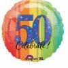 Funtastic Balloon Creations Single Foils Celebrate 50 Rainbow Stripes