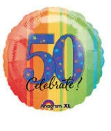 Funtastic Balloon Creations Single Foils Celebrate 50 Rainbow Stripes 3 Funtastic Balloon Creations Single Foils Celebrate 50 Rainbow Stripes