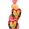 Funtastic Balloon Creations Love & Romance Heart Of Gold Valentine (1 Deco Bubble, 2 Foil Hearts, 7 Latex)