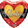Funtastic Balloon Creations Valentine Burnished Heart Gold Single Foils