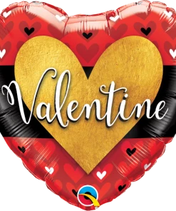 Funtastic Balloon Creations Valentine Burnished Heart Gold Single Foils