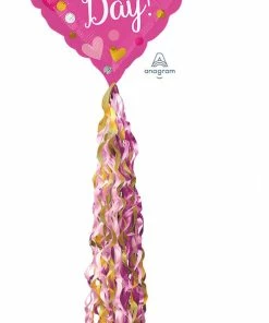 Funtastic Balloon Creations Happy Valentine's Day Pink, Silver & Gold