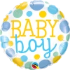 Funtastic Balloon Creations Single Foils Baby Boy Dots