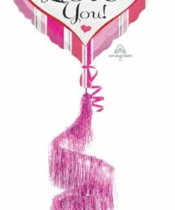 Funtastic Balloon Creations Pink Stripes I Love You (1 Airwalker) Love & Romance