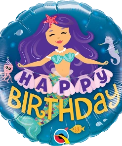 Funtastic Balloon Creations Happy Birthday Purple Mermaid Single Foils