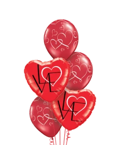 Funtastic Balloon Creations Red Hot Love Bouquet (2 Foil, 3 Latex) Love & Romance
