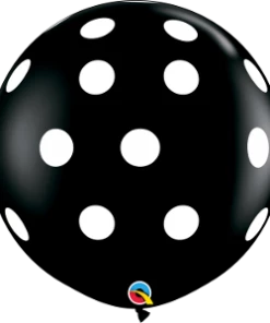 Funtastic Balloon Creations Single Latex Balloons 3' ONYX BLACK POLKA DOTS BALLOON