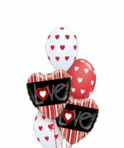 Funtastic Balloon Creations Love Hearts Bouquet (2 Foils, 3 Latex) Love & Romance