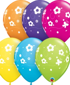 Funtastic Balloon Creations 11" Spring & Easter Daisies & Butterflies Latex
