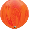 Funtastic Balloon Creations 30" Red Orange Rainbow SuperAgate Single Latex Balloons