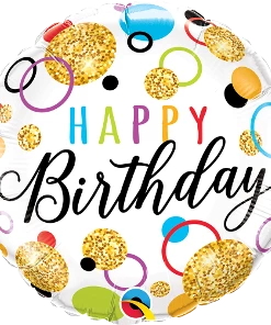 Funtastic Balloon Creations Birthday Glitter Dots Foil Single Foils