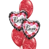 Funtastic Balloon Creations Romantic Pink & Red Roses Valentine Frame (2 Foil Hearts, 3 Latex)