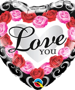 Funtastic Balloon Creations Love You Red Rose Frame
