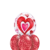 Funtastic Balloon Creations Red Hearts & Filigree Bubble Layer (1 Bubble, 3 Latex) Love & Romance