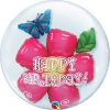 Funtastic Balloon Creations Single Foils Happy Birthday Flower & Butterfly Bubble