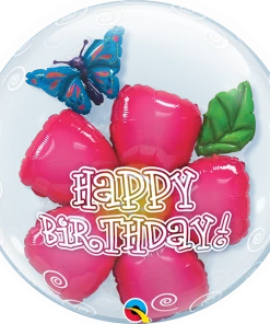 Funtastic Balloon Creations Single Foils Happy Birthday Flower & Butterfly Bubble