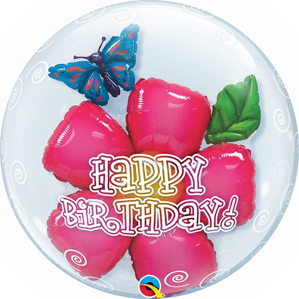 Funtastic Balloon Creations Single Foils Happy Birthday Flower & Butterfly Bubble 3 Funtastic Balloon Creations Single Foils Happy Birthday Flower & Butterfly Bubble