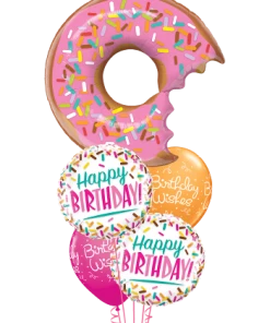 Funtastic Balloon Creations Sweet Birthday Sprinkles (1 Large Donut, 2 Foils, 2 Latex)