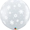 Funtastic Balloon Creations 3' DIAMOND CLEAR SNOWFLAKES AROUND BALLOON