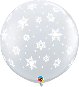 Funtastic Balloon Creations 3' DIAMOND CLEAR SNOWFLAKES AROUND BALLOON 3 Funtastic Balloon Creations 3' DIAMOND CLEAR SNOWFLAKES AROUND BALLOON