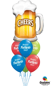 Funtastic Balloon Creations Draft For Dad Bouquet (1 Large Foil, 6 Printed Latex)