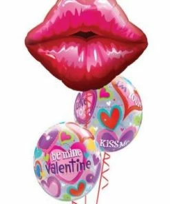 Funtastic Balloon Creations Valentine's Day Kissey Lips (1 Large Lips, 2 Bubbles) Love & Romance