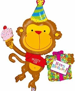 Funtastic Balloon Creations Happy Birthday Monkey Party On Single Foils