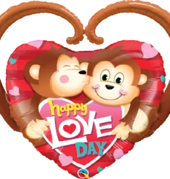Funtastic Balloon Creations Happy Love Day Monkeys Single Foils
