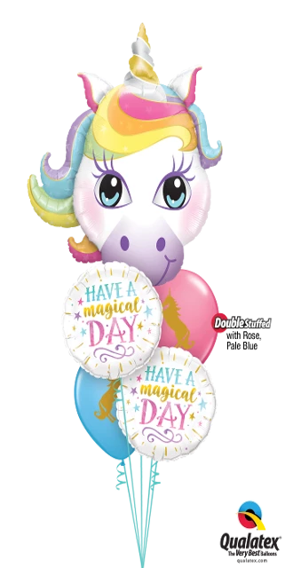 Funtastic Balloon Creations Magical Day Birthday Double Stuffed Latex Bouquet (1 Large Unicorn, 2 Foils, 2 Double Stuffed Latex) 3 Funtastic Balloon Creations Magical Day Birthday Double Stuffed Latex Bouquet (1 Large Unicorn, 2 Foils, 2 Double Stuffed Latex)