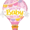 Funtastic Balloon Creations Welcome Baby Hot Air Pink Balloon Single Foils