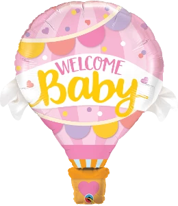 Funtastic Balloon Creations Welcome Baby Hot Air Pink Balloon Single Foils 3 Funtastic Balloon Creations Welcome Baby Hot Air Pink Balloon Single Foils