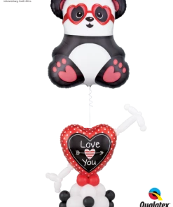 Funtastic Balloon Creations Love & Romance Black, White And Cute All Over (1 Large Foil, 1 Foil Heart, 20 Latex)