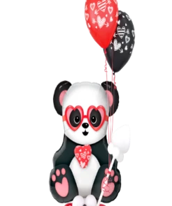 Funtastic Balloon Creations King Of Valentine’s (1 Large Panda Bear, 1 Foil, 16 Latex) Love & Romance