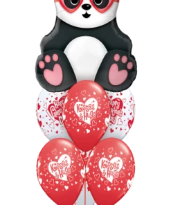 Funtastic Balloon Creations Panda Kisses & Hugs (1 Large Panda, 6 Latex)