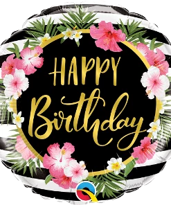 Funtastic Balloon Creations Birthday Hibiscus Stripes Foil