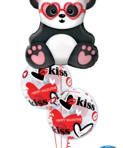 Funtastic Balloon Creations Love & Romance Valentine’s Panda And Bubbles (1 Large Panda, 2 Bubbles)