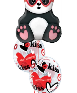 Funtastic Balloon Creations Love & Romance Valentine’s Panda And Bubbles (1 Large Panda, 2 Bubbles)
