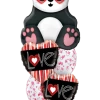 Funtastic Balloon Creations Love & Romance Vertical Stripe Valentine Hearts & Panda ( 1 Large Panda, 2 Foil, 2 Latex)