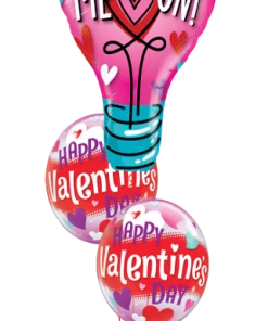 Funtastic Balloon Creations Love & Romance You Light Up Your Life Valentine (1 Large Foil, 2 Bubbles)