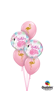 Funtastic Balloon Creations Pink Flamingo Birthday Bouquet (2 Foils, 3 Latex)
