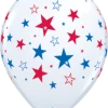 Funtastic Balloon Creations Single Latex Balloons 16" Red And Blue Stars (Patriotic)