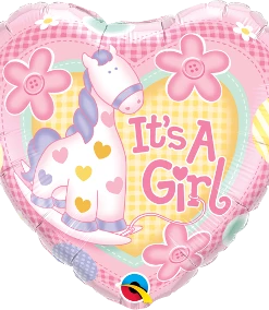 Funtastic Balloon Creations Single Foils It's A Girl Rocking Horse