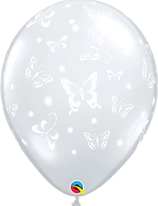Funtastic Balloon Creations 16" Diamond Clear Butterflies