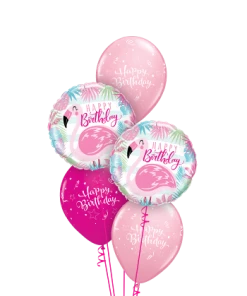 Funtastic Balloon Creations Birthday Pink & Wild Berry Flamingo Fun (2 Foils, 3 Latex)