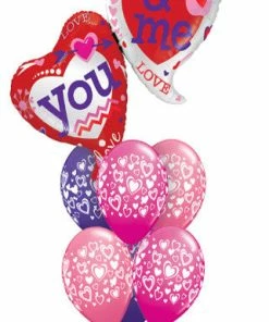 Funtastic Balloon Creations Love & Romance Luxury Hearts Connected (1 Giant Double Foil, 6 Latex)