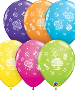 Funtastic Balloon Creations 11" Cupcakes & Presents Latex Single Latex Balloons