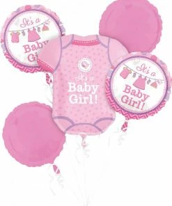 Funtastic Balloon Creations Baby Girl Balloon Bouquet Single Foils