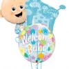 Funtastic Balloon Creations Personalized Baby Boy Bubble Bouquet (2 Large Foils, 1 Bubble)